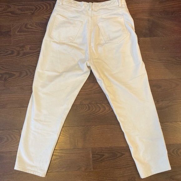 KOTN high waisted tapered white trouser, denim, women's 8 - Picture 4 of 6